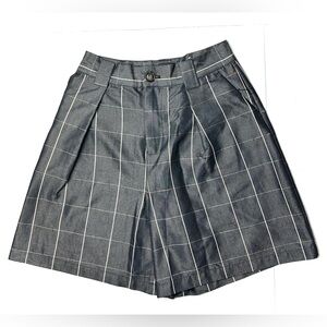 WHO WHAT WEAR Womens Size 8‎ Plaid Zip Fly Pockets Pleated Casual Shorts Black